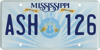 MS license plate ASH126