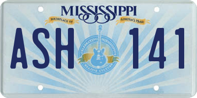 MS license plate ASH141