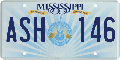 MS license plate ASH146