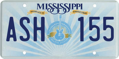 MS license plate ASH155