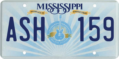 MS license plate ASH159