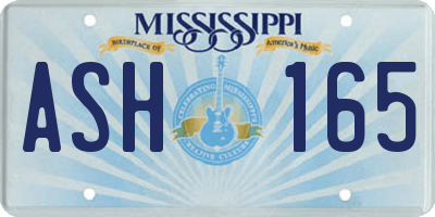MS license plate ASH165