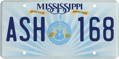MS license plate ASH168
