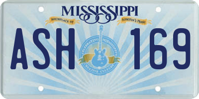 MS license plate ASH169