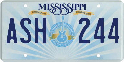 MS license plate ASH244