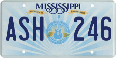 MS license plate ASH246