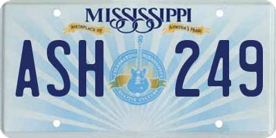 MS license plate ASH249