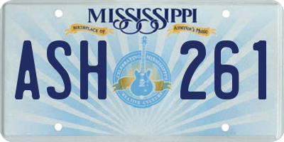 MS license plate ASH261