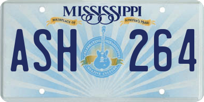 MS license plate ASH264