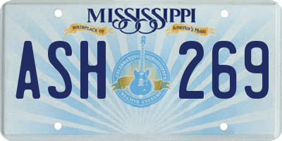 MS license plate ASH269