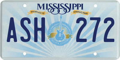 MS license plate ASH272