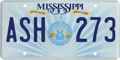 MS license plate ASH273