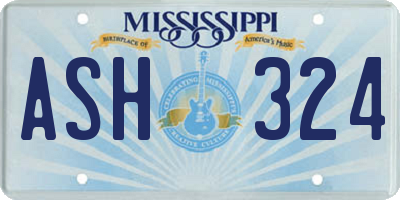MS license plate ASH324