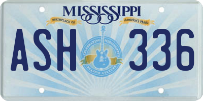 MS license plate ASH336