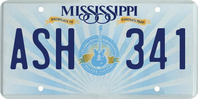 MS license plate ASH341