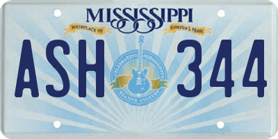 MS license plate ASH344