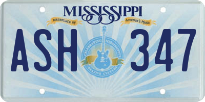 MS license plate ASH347