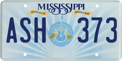 MS license plate ASH373