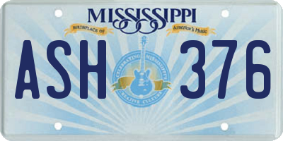MS license plate ASH376