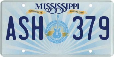 MS license plate ASH379