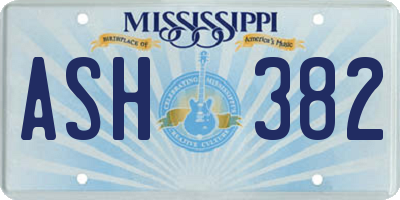 MS license plate ASH382