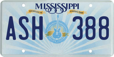 MS license plate ASH388