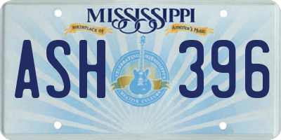 MS license plate ASH396
