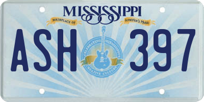 MS license plate ASH397