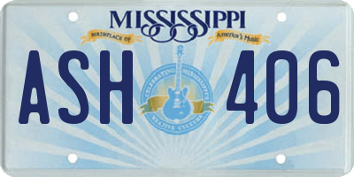 MS license plate ASH406
