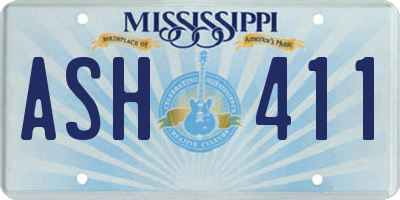 MS license plate ASH411