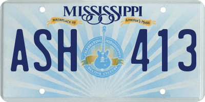 MS license plate ASH413