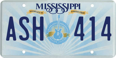 MS license plate ASH414