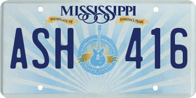 MS license plate ASH416