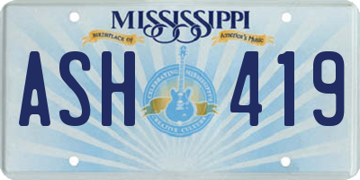 MS license plate ASH419