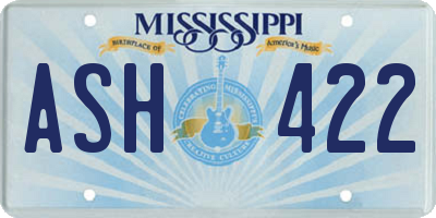 MS license plate ASH422