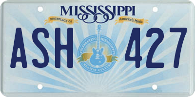 MS license plate ASH427