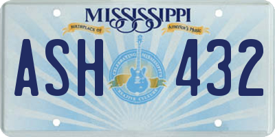 MS license plate ASH432