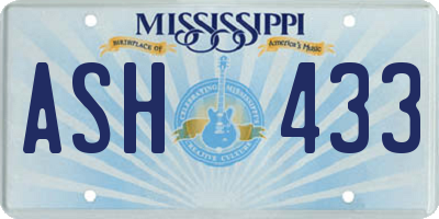 MS license plate ASH433