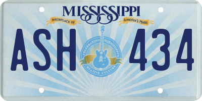 MS license plate ASH434
