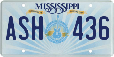 MS license plate ASH436
