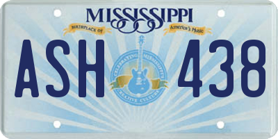 MS license plate ASH438