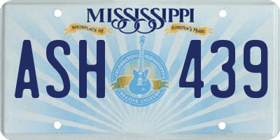 MS license plate ASH439