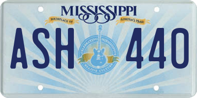 MS license plate ASH440