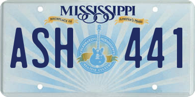 MS license plate ASH441