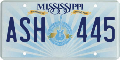MS license plate ASH445