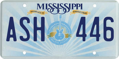 MS license plate ASH446