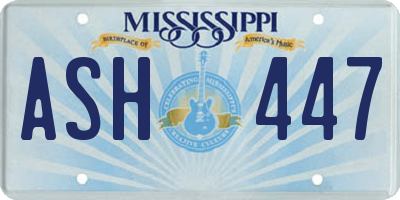 MS license plate ASH447
