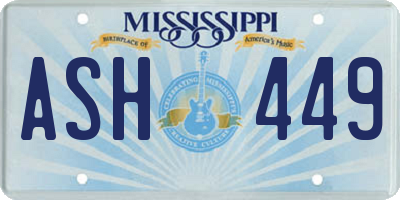 MS license plate ASH449
