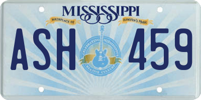 MS license plate ASH459