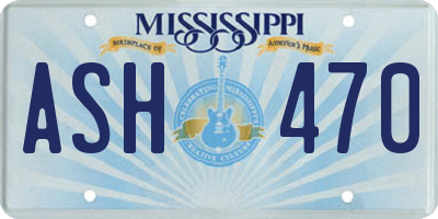 MS license plate ASH470